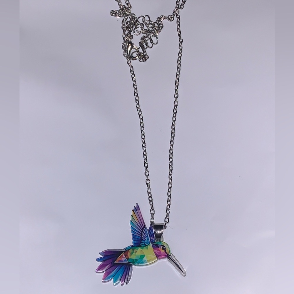 Colorful Hummingbird Pendant Necklace